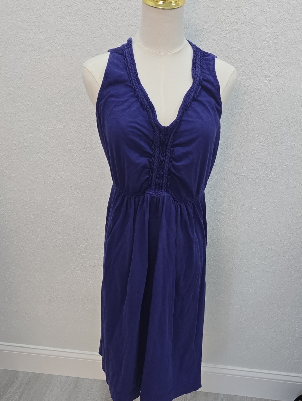 Eddie Bauer Purple Sleeveless V-Neck Knit Dress